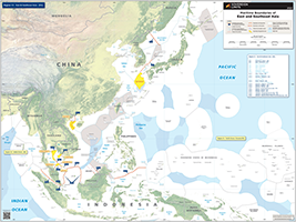 Maritime boundaries of East and Southeast Asia Wall Map